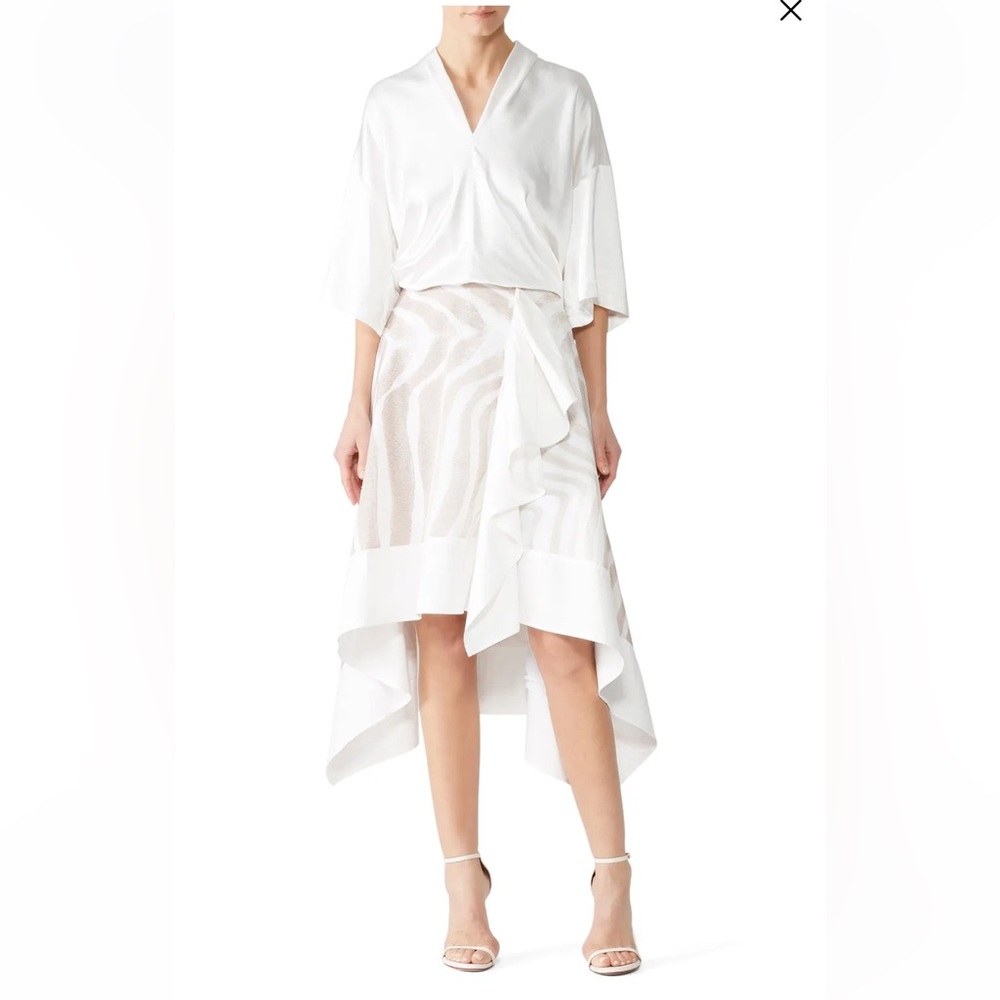 ADEAM
Asymmetrical Ruffle Skirt